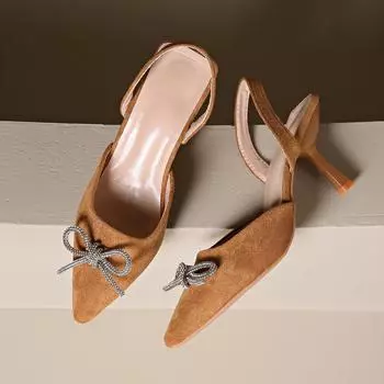 Женские туфли на высоком каблуке с дизайном в виде бабочки, стразами, сексуальные, с острым носком, на шпильке, прозрачные, свадебные, женские, полые, для платья, для вечеринки 35