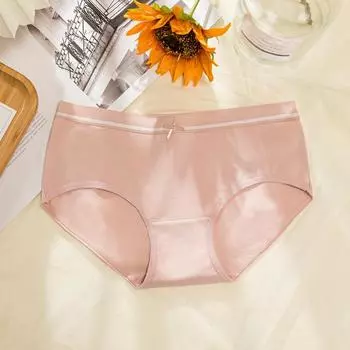 Butterfly Knot Women s Waisted Cotton Knickers Friendly Bottom Hip Lifting High Elasticity Pure Cotton Triangle Panties M жёлтый