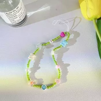 Butterfly Mobile Phone Lanyard Colour Mixture Backpack Pendant Beaded String Key Chain Decoration Style D