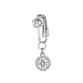 Butterfly No Piercing Belly Button Rhinestone Belly Ring Zircon Fake Belly Piercing Clip Girl Gift silver-one diamond