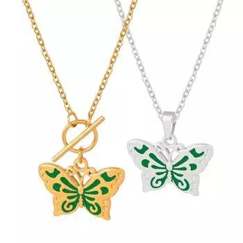 Butterfly Ot Buckle Pendant Necklace Titanium Steel 18K Gold Maillard Accessories Niche Exquisite Temperament Collarbone Chain Jewelry Women