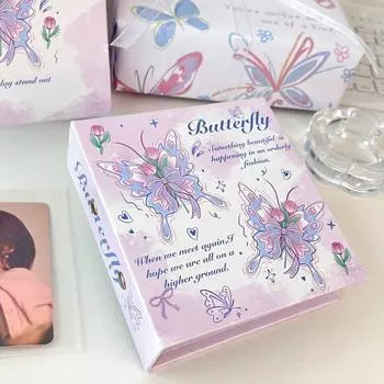 Butterfly/Puppy Design Photo Album Loose-Leaf 3-Inch Size Photocard Collection Korean Sle Student Storage Photo Album