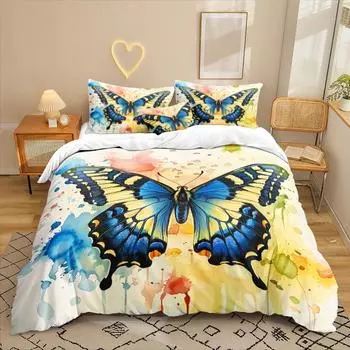 Butterfly Series 3D Digital Printing Three-Piece Bedding Kit Bed Sheet Quilt Cover 90 * 200 two-piece set