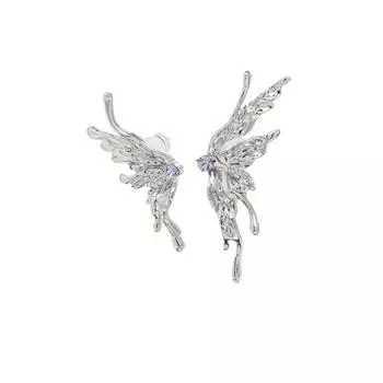 Butterfly Stud Earrings Women s Light Luxury Niche Design Sense Lava Metal Earrings Summer Temperament Earrings