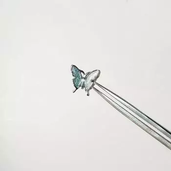 Butterfly Titanium Steel Lake Water Green Color Water Drop Ear Studs 1# colorful big butterfly earrings