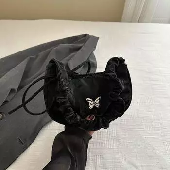 Сумка-багет с бабочкой, модная наплечная сумка, текстурированная из искусственной кожи, женская сумка в зарубежном стиле, складная маленькая квадратная сумка серебряный