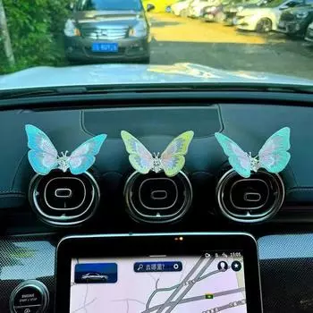 Butterfly Vent Clip Cute Fluttering Butterfly Trinket For Vehicle Center Console Car Refreshing Ornament That Spreads Aroma