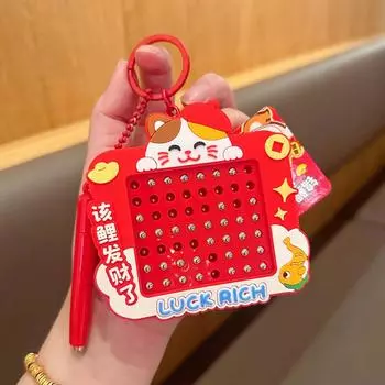 Button Batteries Magnetic Drawing Board Pendant Cartoon Funny Panda Keychain Educational Style 1