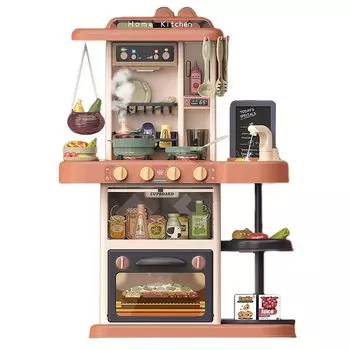 Button Moon Play House Kitchen Set Real Real Cooking Music Blackboard 43 Piece Родители и Пар Ролевые игры Кулинария День рождения Сборка
