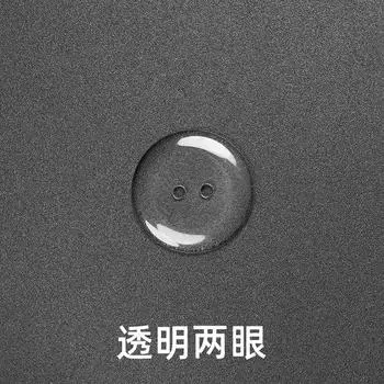 Buttons, Black And White Transparent Small Buttons, Four-Eye Resin Bread Buttons, Large Trench Coat, Two-Eye Pad Buttons, Wide And Thin Edge Buttons. Two-eye transparent bread buckle * 9MM