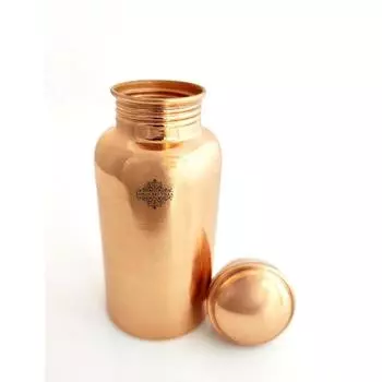 Бутылка – 300 мл, Бутылка из чистой меди для пользы для здоровья, Посуда для питья, Стильный дизайн для ежедневного использования, йоги, путешествий, офиса и в качестве подарка, Набор из 1