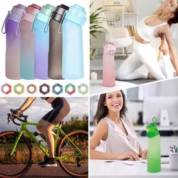 Бутылка 650 мл, обновленная бутылка для воды с 7 капсулами и трубочкой для питья, бутылка для воды на открытом воздухе One Size чёрный