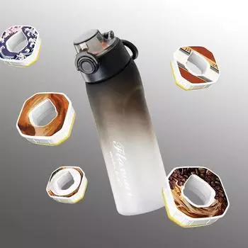 Бутылка 720 мл, обновленная бутылка для воды с 7 капсулами и трубочкой для питья, бутылка для воды на открытом воздухе One Size чёрный