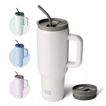 БУТЫЛКА БУТЫЛКА Стакан с напитком 1200 мл из нержавеющей стали для воды Большая емкость для воды Двойной вакуумный фильтр включает в себя серую соломинку, чашку, герметичную бутылку, бутылку, серый