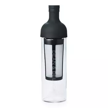 Бутылка DEAN&DELUCA Filter-in, черная, 750 мл, стеклянная, для холодного заваривания кофе и чая, термостойкое стекло, сделано в Японии, 22 x 10 x 22 см