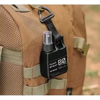 Бутылка-диспенсер для алкоголя 80 мл для кемпинга на открытом воздухе, путешествия, распылитель, ручная кладь, портативный распылитель, многоразовый распылитель чёрный