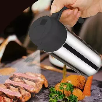 Бутылка-диспенсер для масла 2 в 1 для кухни 360/430/500 мл из нержавеющей стали для масла S серый