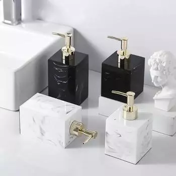 Бутылка для дезинфекции рук в отеле, квадратный мраморный дозатор мыла из смолы, переносной дорожный флакон для лосьона, флакон для шампуня, аксессуары для ванной комнаты 500ml