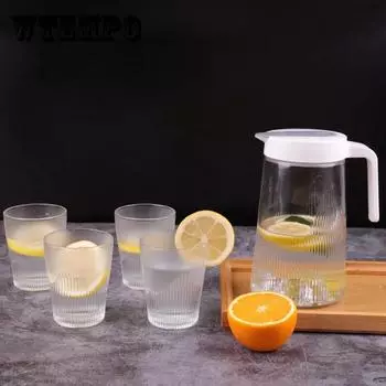 Бутылка для холодной воды, бытовая стеклянная чашка большой емкости, набор чашек для сока, чая, цветка, чайника 1.3L