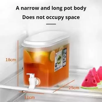 Бутылка для холодной воды объемом 3500 мл, диспенсер для охлажденных напитков, бутылка для сока большой емкости с краном, холодильник, бутылка для холодной воды