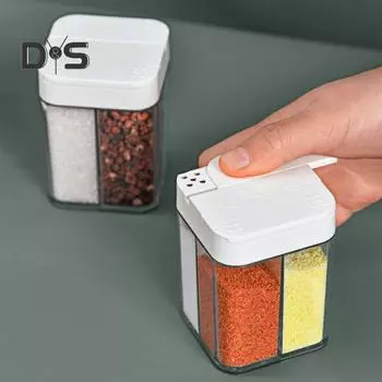 Бутылка для хранения специй. Удобная большая емкость. Хранение свежести. 4 ячейки. Кухонное хранилище для специй.