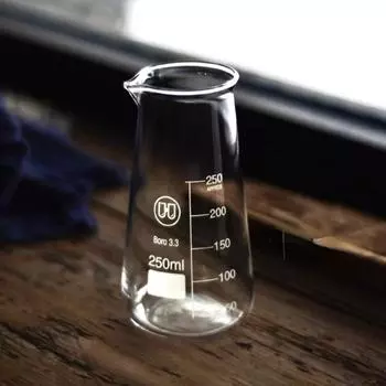 Бутылка для кофе, термос для воды, стеклянная колба, 250 мл, боросиликатное стекло, конический стакан с носиком 250ML