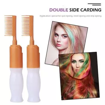 Бутылка для краски для волос с кисточкой-аппликатором Бутылка для шампуня со шкалой Бутылка для краски для волос белый/оранжевый