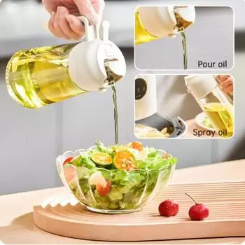 Бутылка для кухонного масла Распылитель для кулинарного масла Бутылка для оливкового масла Диспенсер для фитнес-барбекю Посуда для кухни, столовой, бара, соусницы белый