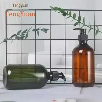 Бутылка для лосьона/шампуня из ПЭТ коричневого цвета объемом 500 мл – многоразовый контейнер большой емкости 300ml Green Lotion Plastic Bottle