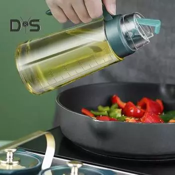 Бутылка для масла без капель, герметичная, многоразовая, прозрачная, пищевая, кулинарное стекло, автоматическая пробка, дозатор уксуса, кухонный гаджет белый