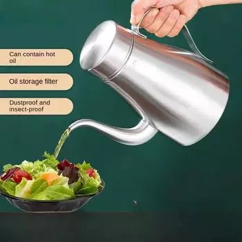Бутылка для масла для кухни из нержавеющей стали, кастрюля для масла и уксуса, герметичная, может фильтровать жир, готовить еду для барбекю, кухонные принадлежности