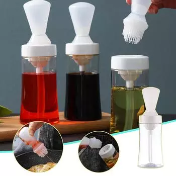 Бутылка для масла с силиконовой щеткой для приготовления барбекю, кухонный силиконовый чехол для ремня, высокотемпературный инструмент для барбекю, дозатор масла