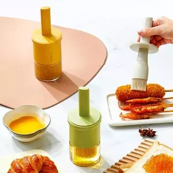 Бутылка для масла, термостойкая бутылка для масляной щетки, прозрачное стекло, пылезащитный контейнер для масла для домашней кухни белый
