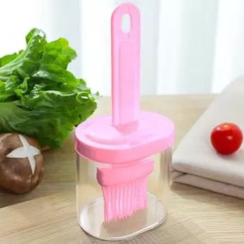 Бутылка для масла Yousheng Oil Brush Bottle, герметичная, интегрированная, силиконовая, все в одном, контейнер для масла, кулинарный гаджет розовый