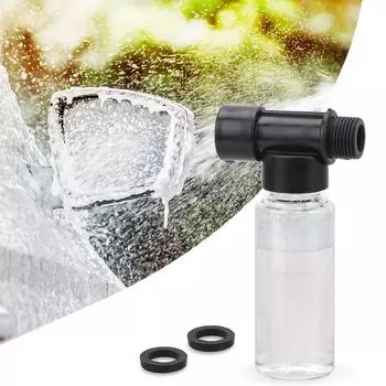 Бутылка для мойки автомобиля Распылитель для мытья Пена Бутылка Бытовое моющее средство для чистки автомобиля Горшок с пеной для снега Прозрачный черный для насадки Водяной пистолет с крупной резьбой