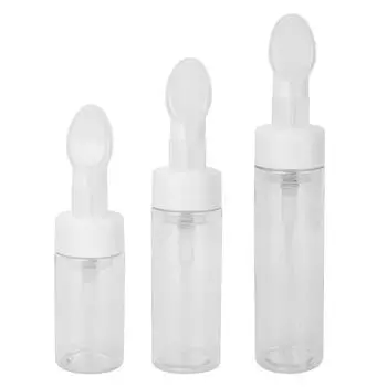 Бутылка для пены для мусса Силиконовая кисточка Пустая многоразовая бутылка для пены для очищения лица Прозрачная 100ML