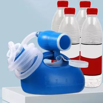 Бутылка для писсуара большой емкости 2000 мл, мера для мочи, защита от протечек, защита от брызг, длинная трубка, портативный мужской писсуар синий