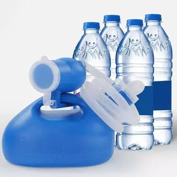 Бутылка для писсуара большой емкости 2000 мл, мера для мочи, защита от протечек, защита от брызг, длинная трубка, портативный мужской писсуар синий