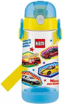 Бутылка для питьевой воды Skater Direct, пластиковая, One Touch, 480 мл, прозрачная, Tomica Boys PDDR5