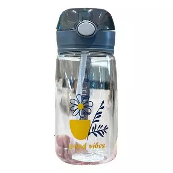 Бутылка для питья 520 мл большой емкости термостойкий пластик с трубочкой бутылка для воды для школьного спорта
