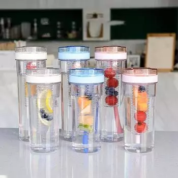 Бутылка для питья 670/800 мл, складная соломинка, пыленепроницаемая, широкого применения, летняя школьная бутылка для воды с крышкой для школы L розовый