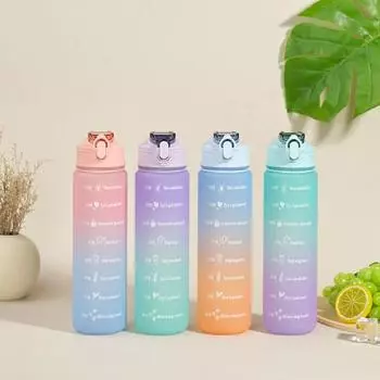 Бутылка для питья 750 мл, градиент, большая емкость, герметичный стиль, дизайн соломинки для путешествий, кувшин для питья, ежедневное использование