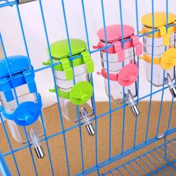 Бутылка для питья для кроликов 350/500 мл, герметичная бутылка для воды для клетки для домашних животных, диспенсер для воды для домашних животных 350ML розовый