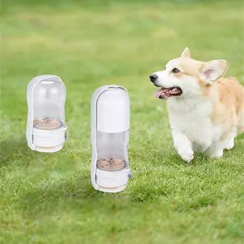 Бутылка для питья домашних животных, контейнер для лакомств для прогулок, кемпинга, складной диспенсер для воды для собак всех размеров для активного отдыха на открытом воздухе L белый