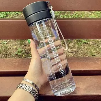 Бутылка для питья сока лимона с фруктовым соком большой емкости 600 мл, прозрачная