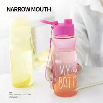 Бутылка для питья, устойчивая к падениям, легкая чистка, отличная вода для фитнеса с ремешком, поставка на открытом воздухе чёрный