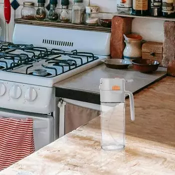 Бутылка для приправ 2 в 1, уникальный контейнер для масла, бутылка, многофункциональный дозатор масла для кухни белый