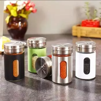 Бутылка для приправы из нержавеющей стали Бутылка для приправы для перца, уличные инструменты для барбекю, пористая вращающаяся крышка, бутылка для приправы красный