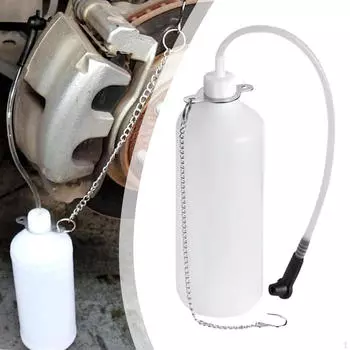 Бутылка для прокачки тормозов объемом 1 л с резиновым соединителем, давление жидкости 12,6 дюйма, трубка для автомобиля