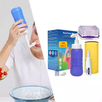 Бутылка для промывания носа, 300 мл, легкая, легко моющаяся, для мужчин синий